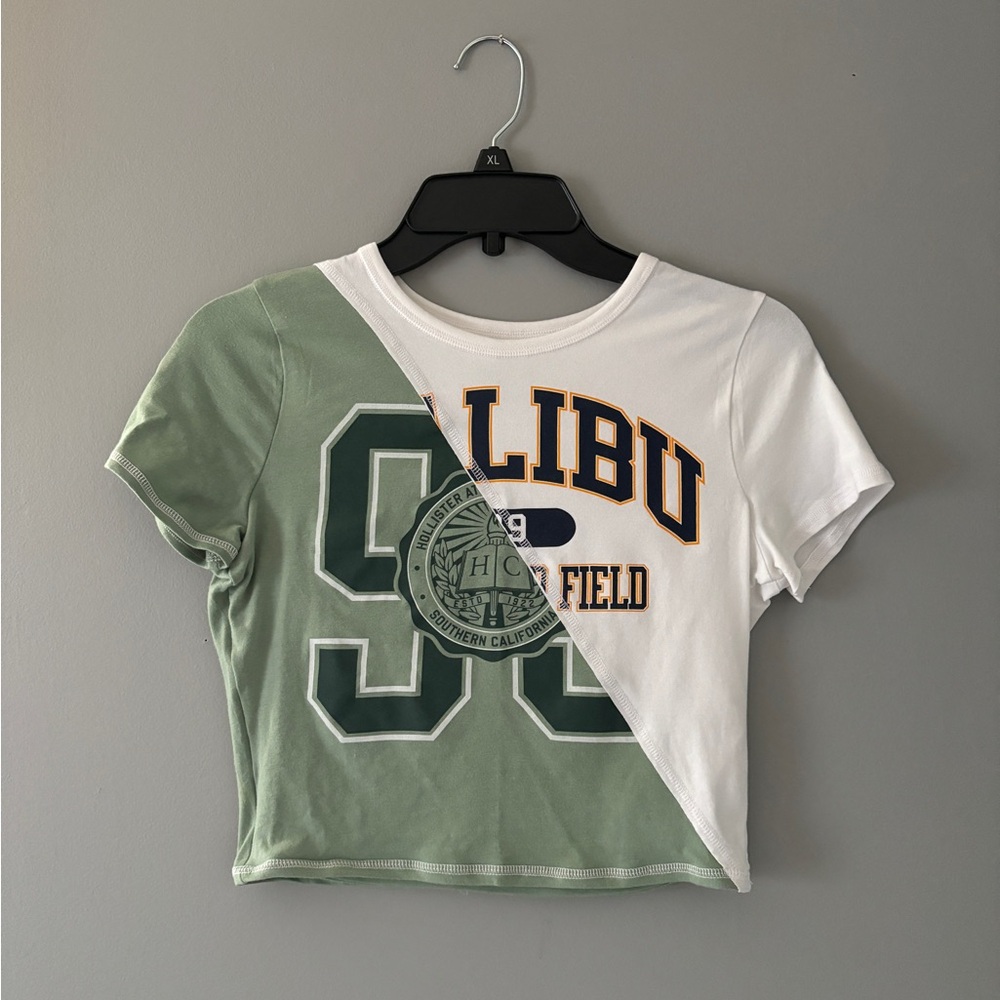 Cropped Split Color Hollister Tee